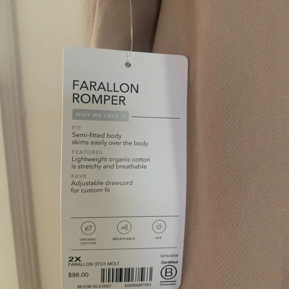 Athleta Farallon Romper Mocha Latte NWT - Size 2X - Picture 8 of 9